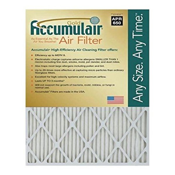 Accumulair Accumulair FB22X23.5A 22 x 23.5 x 1 in. MERV 8 Actual Size Gold Filter FB22X23.5A